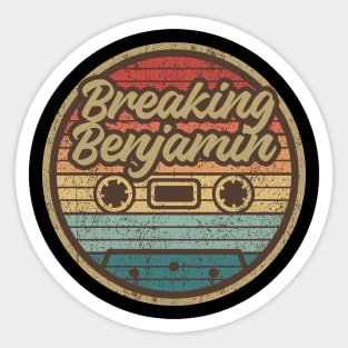 breaking benjamin cassette retro circle Sticker
